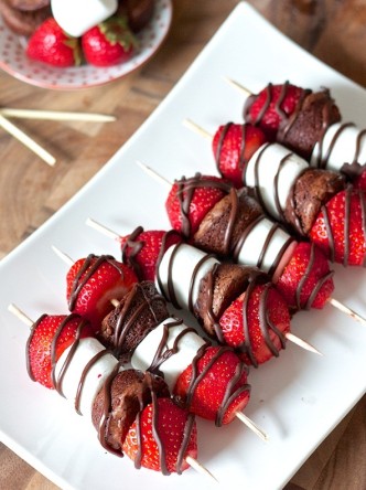 Strawberry Brownie Kabobs